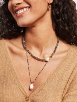 Chan Luu - Pearl Iolite Beaded Necklace MULTI -Brave Sales Store NG 14905MLTPRODUCT 03