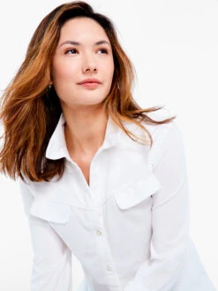 NZT Long Sleeve Angled Pocket Shirt PAPER WHITE -Brave Sales Store NZTESS1019PWHPRODUCT 05