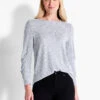 NZT Sweet Dreams Ruched Sleeve Crew Neck GREY MIX