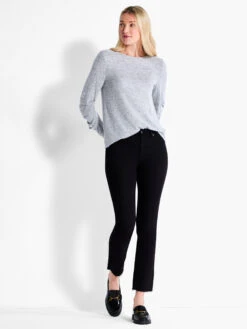 NZT Sweet Dreams Ruched Sleeve Crew Neck GREY MIX -Brave Sales Store NZTF232037GRMPRODUCT 04