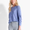 NZT Sweet Dreams Ruched Sleeve Crew Neck IRIS