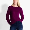NZT Sweet Dreams Ruched Sleeve Crew Neck MULBERRY