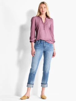 NZT Long Sleeve Henley MAHOGANY -Brave Sales Store NZTF232048MAHPRODUCT 04