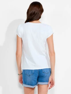 NZT Short Sleeve Tulip Sleeve Scoop Tee PAPER WHITE -Brave Sales Store NZTM232014PWHPRODUCT 03