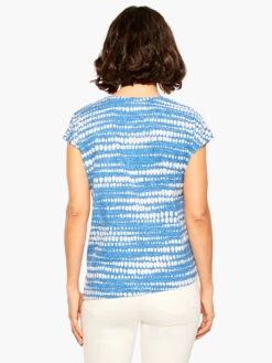 NZT Dotty Lines Short Sleeve Crew Assymetrical Tee BLUE MULTI -Brave Sales Store NZTM232024BLTPRODUCT 03