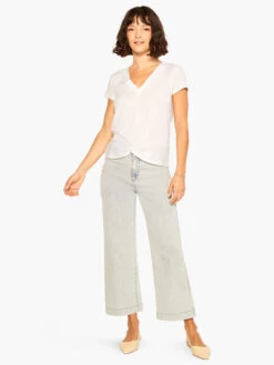 NZT Short Sleeve Knotted V Tee PAPER WHITE -Brave Sales Store NZTM232028PWHPRODUCT 04