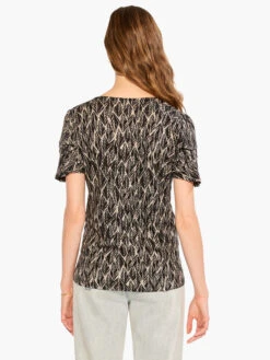 NZT Sketched Leaves Flutter Sleeve Split Neck Tee BLACK MULTI 8 NZT Sketched Leaves Flutter Sleeve Split Neck Tee BLACK MULTI -Brave Sales Store NZTM232031BLMPRODUCT 03