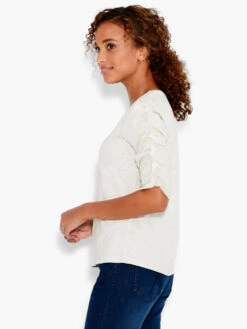 NZT Ruched Elbow Sleeve Split Neck -Brave Sales Store NZTS231026CBSPRODUCT 02