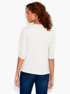 NZT Ruched Elbow Sleeve Split Neck -Brave Sales Store NZTS231026CBSPRODUCT 03