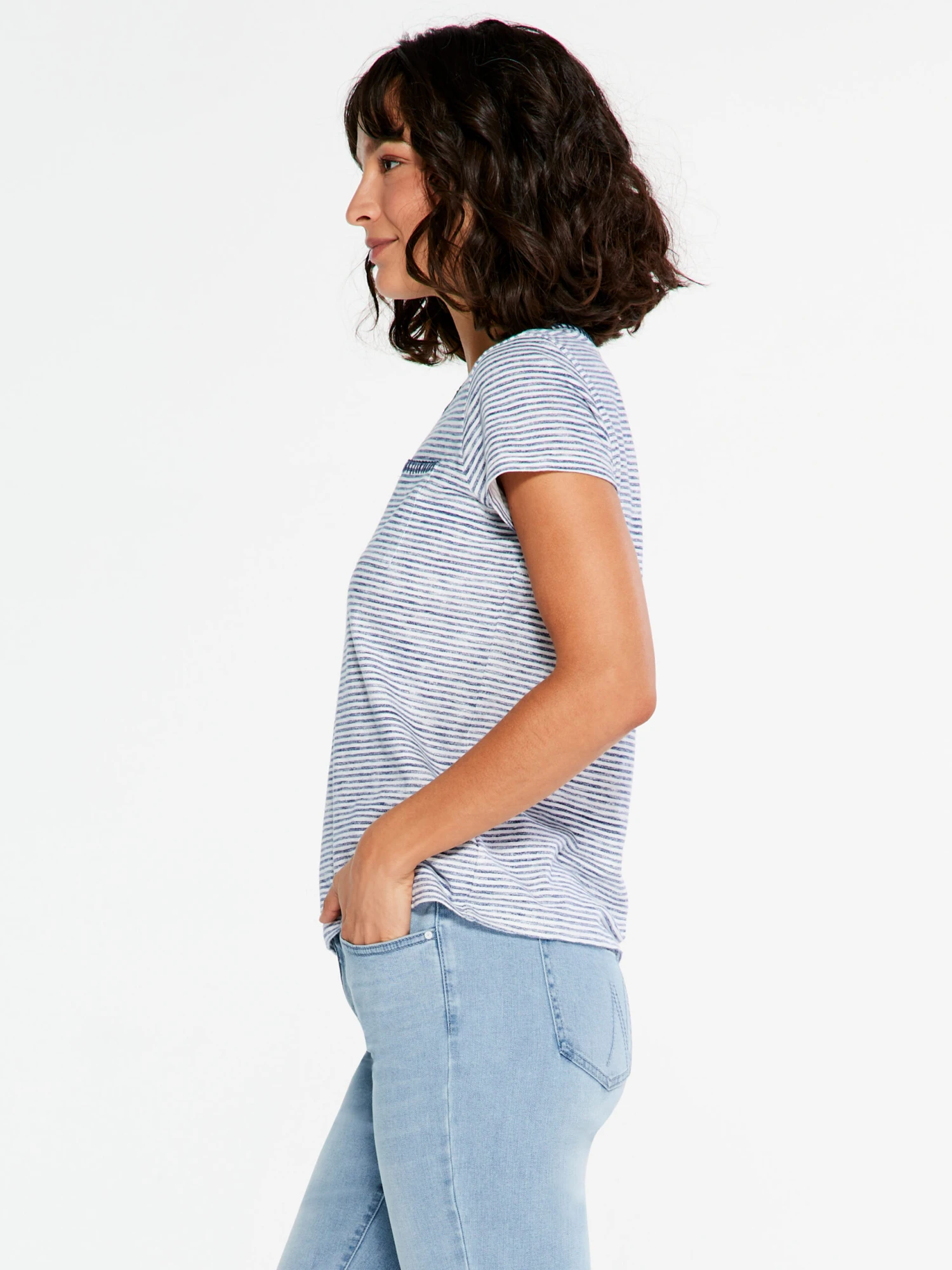 NZT Crew Neck Short Sleeve Stripe Tee BLUE MULTI 2 NZT Crew Neck Short Sleeve Stripe Tee BLUE MULTI - Image 2