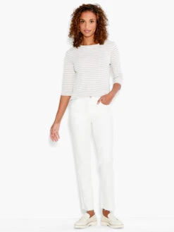 NZT 3/4 Sleeve Stripe Boat Tee NEUTRAL MULTI 7 NZT 3/4 Sleeve Stripe Boat Tee NEUTRAL MULTI -Brave Sales Store NZTS231073NUMPRODUCT 04