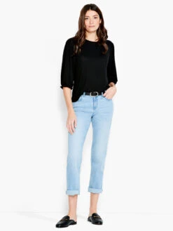 NZT Crew Neck 3/4 Pleated Sleeve Tee -Brave Sales Store NZTS231088BLXPRODUCT 04