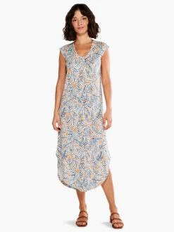 NZT Palm Scoop Tank Dress ORANGE MULTI -Brave Sales Store NZTS231255ORMPRODUCT 04