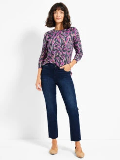 NZT Sweet Dreams Long Sleeve Printed Vines Tee PINK MULTI -Brave Sales Store NZTW232054PKMPRODUCT 04