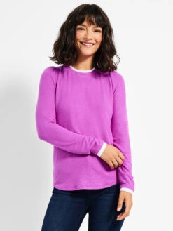 NZT Sweet Dreams Puff Shoulder Layered Top VIVID MAGENTA