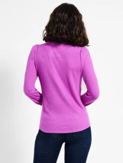 NZT Sweet Dreams Puff Shoulder Layered Top VIVID MAGENTA -Brave Sales Store NZTW232071VMGPRODUCT 03