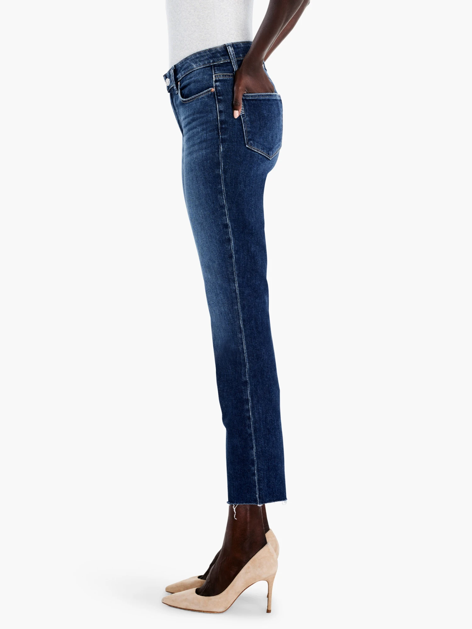 Paige Cindy W/ Raw Hem Jeans MEDIUM WASH 2 Paige Cindy W/ Raw Hem Jeans MEDIUM WASH - Image 2