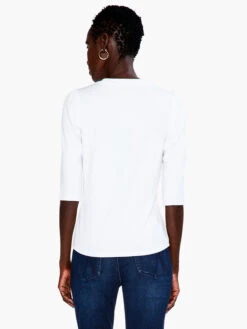 Drapey Rib Puff Sleeve Tee PAPER WHITE -Brave Sales Store S231009PWHPRODUCT 03