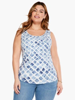Stonefall Shirt Tail Perfect Tank BLUE MULTI