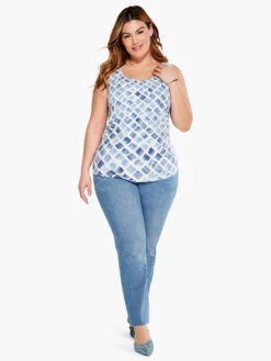 Stonefall Shirt Tail Perfect Tank BLUE MULTI -Brave Sales Store S231059WBLTPRODUCT 04