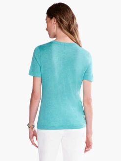 Crew Neck Short Sleeve Sweater Tee AQUA -Brave Sales Store S231101AQUPRODUCT 03
