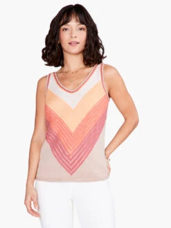 Sun Ray Crochet Tank ORANGE MULTI