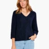Relaxed Shaker Knit Sweater DARK INDIGO
