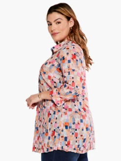 Checked Up Long Crinkle Shirt PINK MULTI -Brave Sales Store S231604WPKMPRODUCT 02