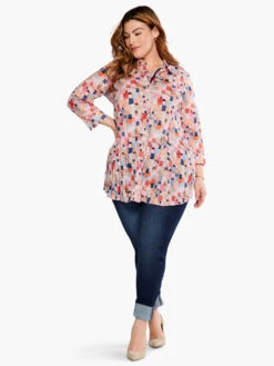 Checked Up Long Crinkle Shirt PINK MULTI -Brave Sales Store S231604WPKMPRODUCT 04