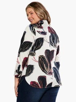 Stamped Flowers Shirt BLACK MULTI -Brave Sales Store S231606WBLMPRODUCT 03