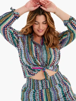 Flower Field Crinkle Shirt PINK MULTI -Brave Sales Store S231614WPKMPRODUCT 07