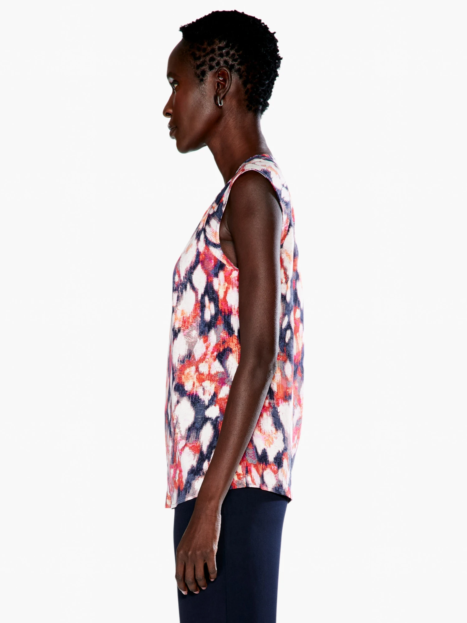 Floral Ikat Live In Tank BLUE MULTI 2 Floral Ikat Live In Tank BLUE MULTI - Image 2