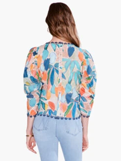 Citrus Grove Puff Sleeve Top BLUE MULTI -Brave Sales Store S231640BLTPRODUCT 03