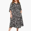 Onyx Stamp Dress BLACK MULTI
