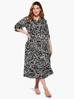 Onyx Stamp Dress BLACK MULTI -Brave Sales Store S231907WBLMPRODUCT 04