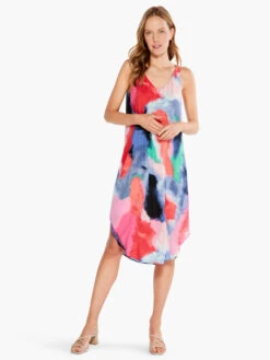 Abstract Art Dress PINK MULTI -Brave Sales Store S231910PKMPRODUCT 04