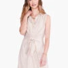 Cafe Tie Front Dress NEUTRAL MULTI