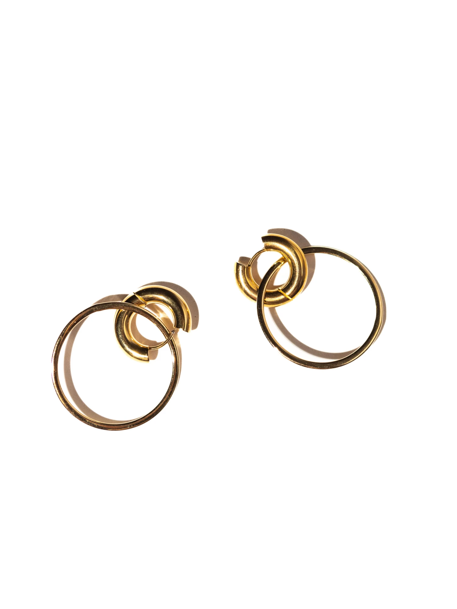 Paula Rosen - Single Hoop Overlay Earrings GOLD 1 Paula Rosen - Single Hoop Overlay Earrings GOLD