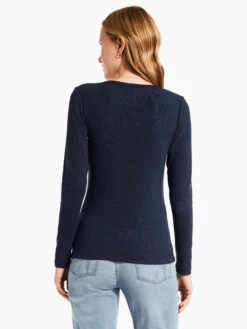 Perfect Knit Rib Long Sleeve V Neck DARK INDIGO -Brave Sales Store W231032DIDPRODUCT 03