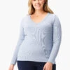 Perfect Knit Rib Long Sleeve V Neck