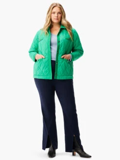 Knit Trim Puffer Jacket FERN -Brave Sales Store W231171WFERPRODUCT 04