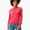 Button Henley Sweater PINK MIX