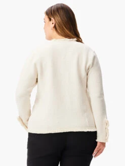 Fringe Mix Knit Jacket METALLIC CREAM MIX -Brave Sales Store W231197WCRXPRODUCT 03