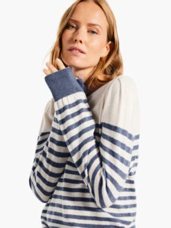 Striped Femme Sleeve Sweater BLUE MULTI -Brave Sales Store W231198BLTPRODUCT 05