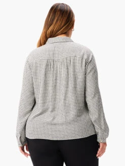 Femme Plaid Shirt BLACK MULTI -Brave Sales Store W231603WBLMPRODUCT 03