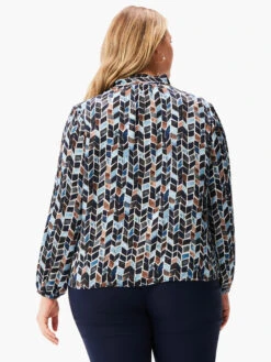 Herringbone Blues Top BLUE MULTI -Brave Sales Store W231623WBLTPRODUCT 03